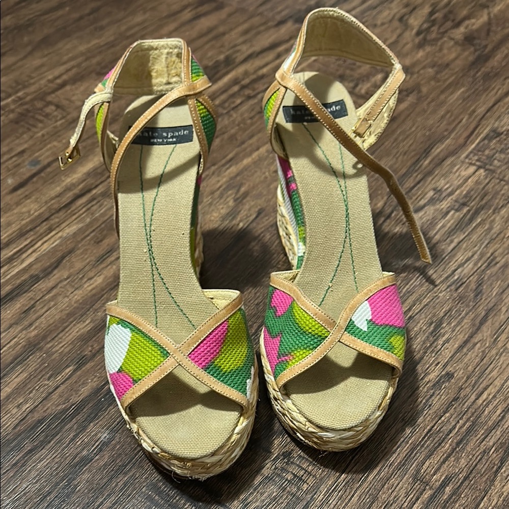 Kate ♠️ spade, wedge with ankle strap heels.